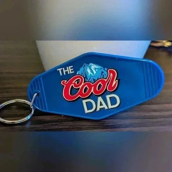 Handmade retro motel keychain the cool dad. Listing price for one keycha… - Picture 3 of 6